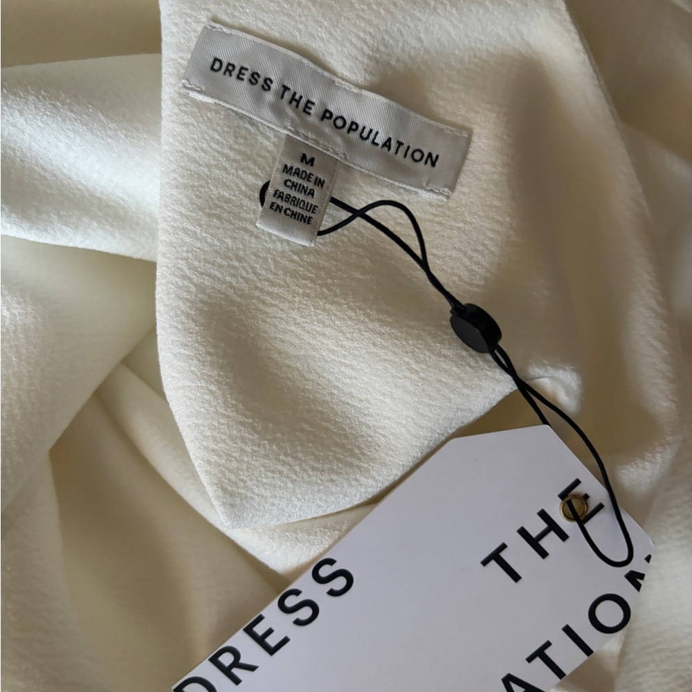 NWT Dress the Population Tiffany One-Shoulder Midi Dress - Picture 5 of 6